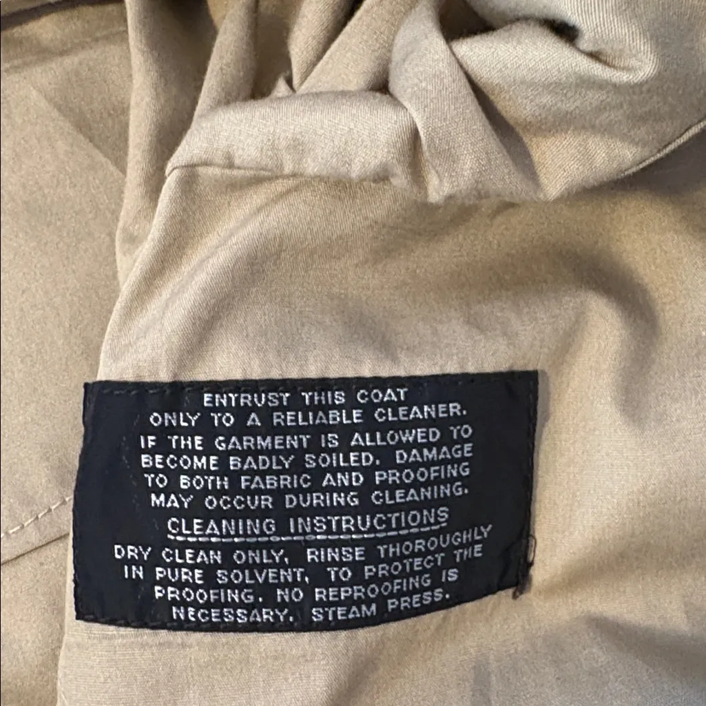 Light Infantry Classic Tan Trench Coat Classic Minimalist Cotton Made in England Size 2X - Image 13