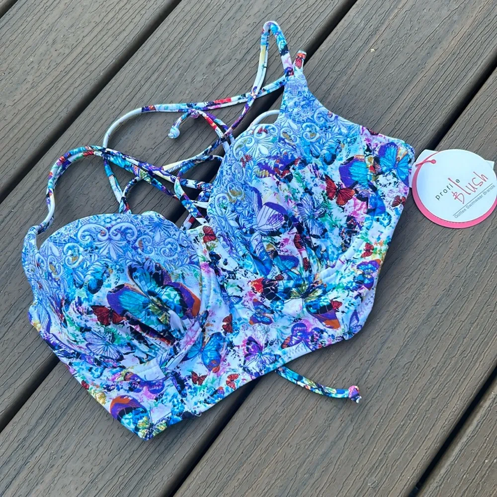 NWT Profile Blusg Gottex Swim Butterfly Corset Bikini Top Size Small - Image 2
