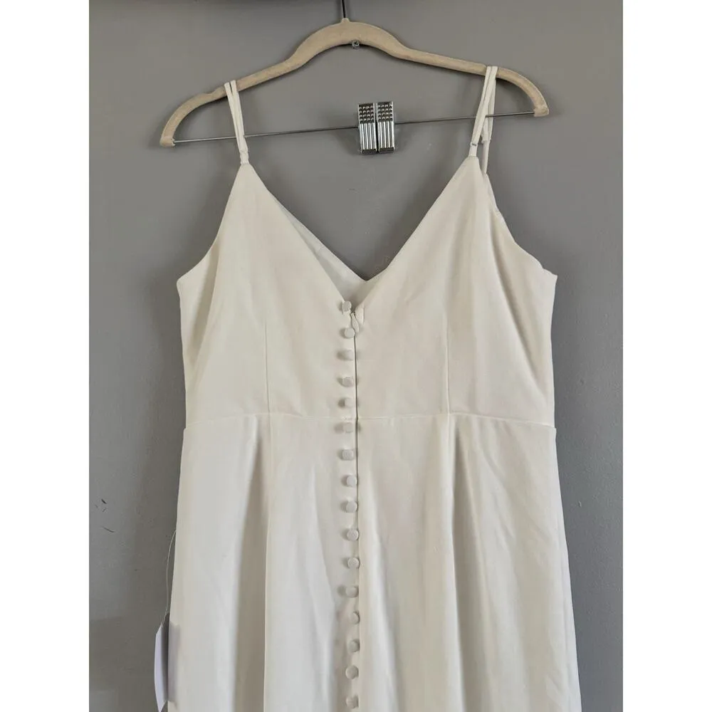 NWT Lulus Infinite Glory White Maxi Dress Size Large Mermaid Elegant Button Back - Image 5