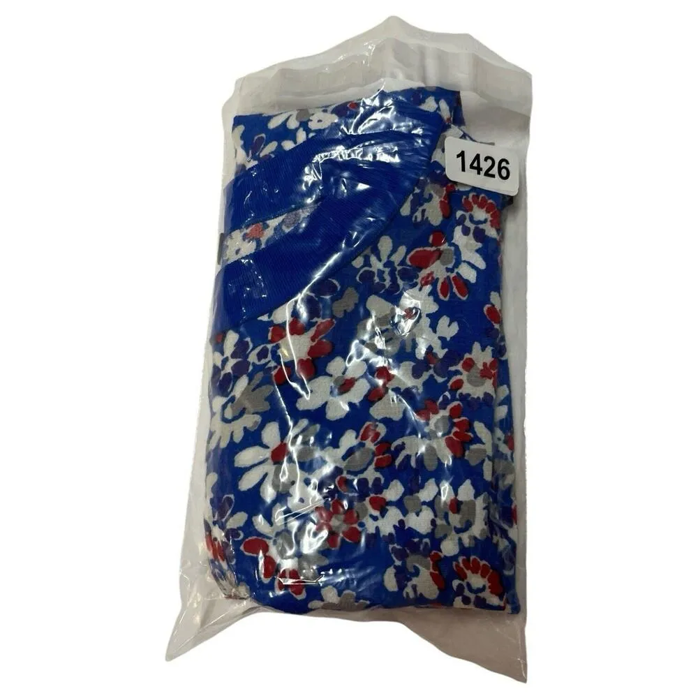 Rag Bone Top Womens S Sloane Tee Floral Round Neck Short Sleeve Designer Blue - Image 12