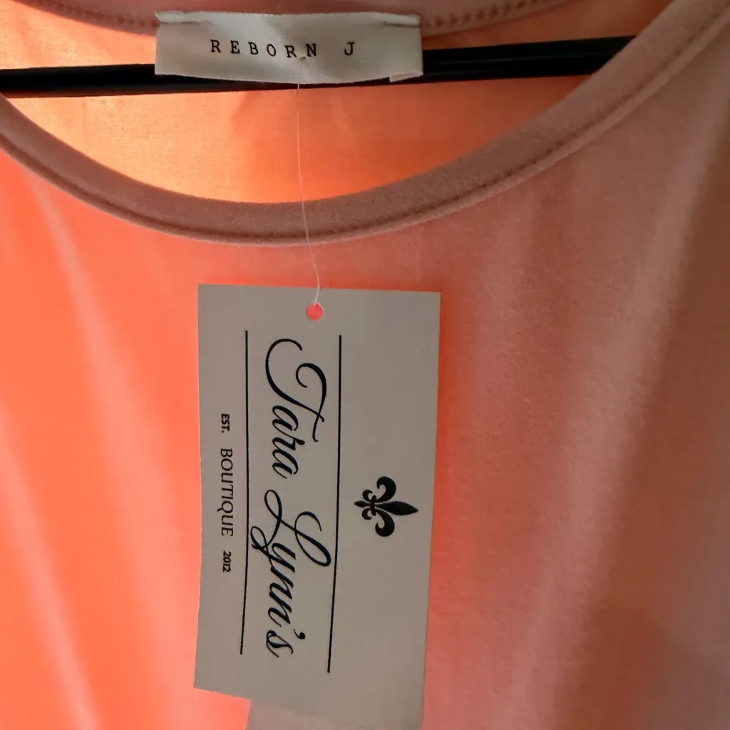 Reborn J Peach Midi Dress Tiered size medium NWT - Image 7