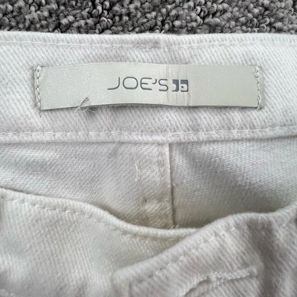 NWT‎ Joes Jeans Mid Rise Bermuda Cotton Shorts Size 24 Frayed Hem Ivory - Image 6