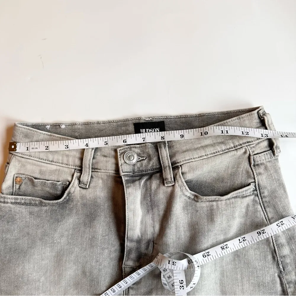 HUDSON Women's Vivid Denim Raw Hem Mini Skirt Gray SZ 25 - Image 10