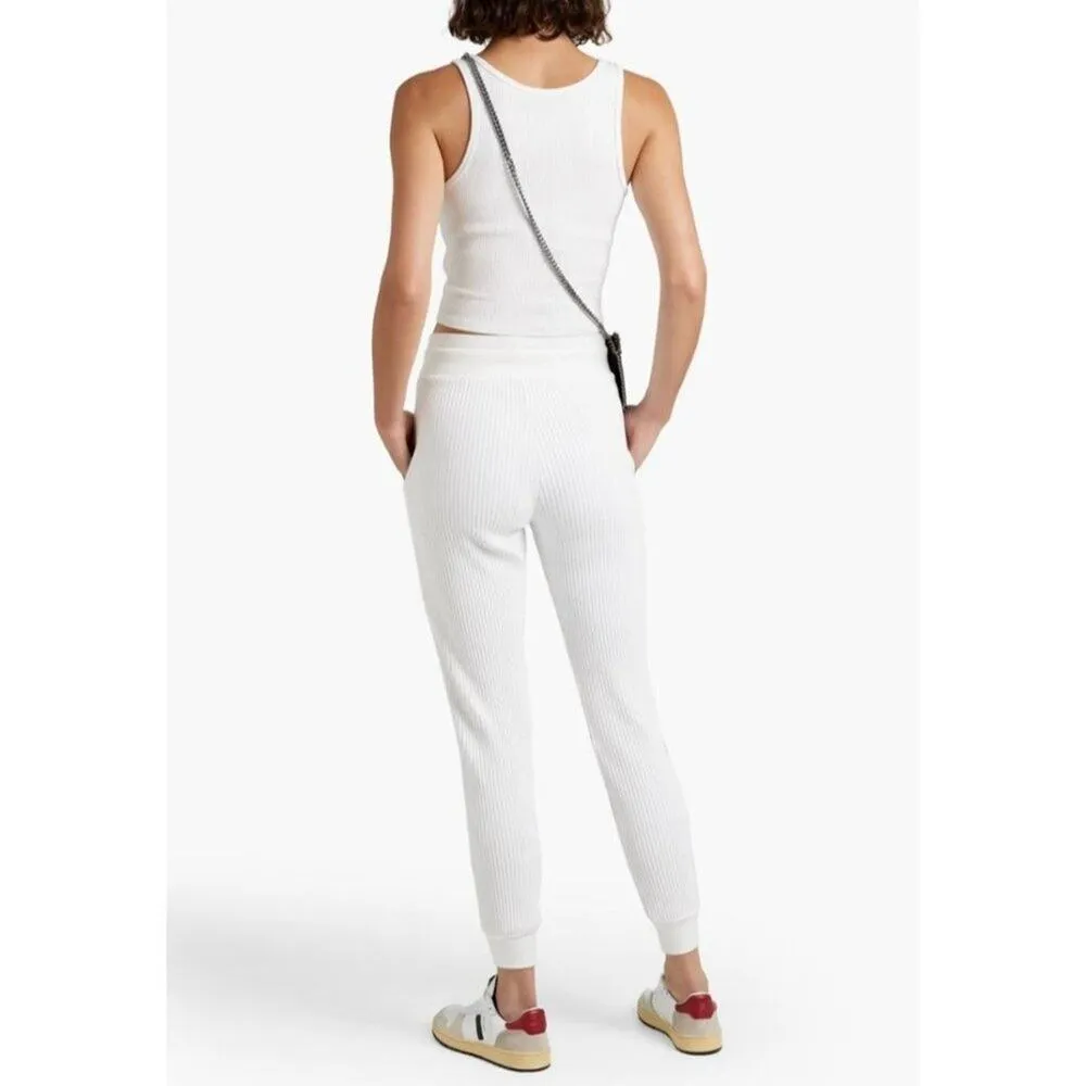 The Range - Ribbed Cotton Blend Track Pants in White - Image 7