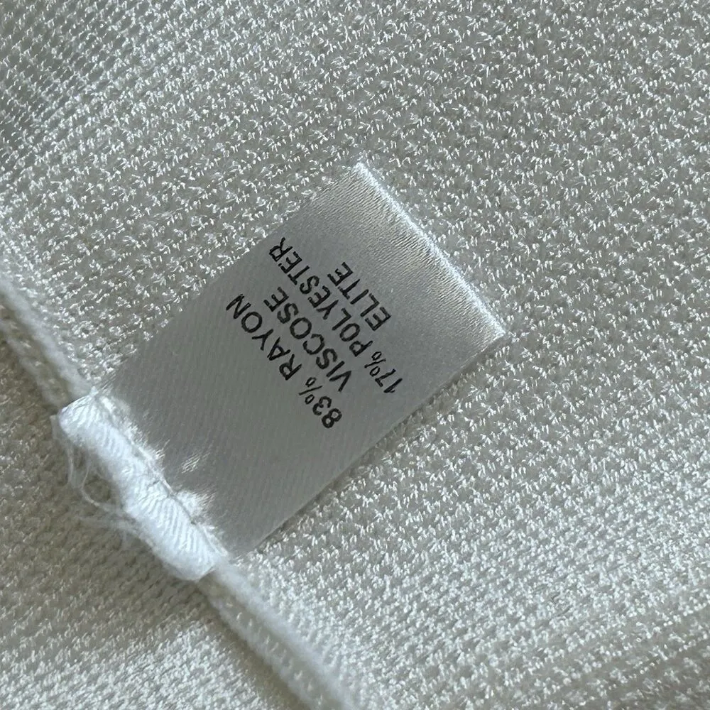 Cushnie et Ochs White Sleeveless Dress Size Large Fit & Flare Knit Midi Designer - Image 10