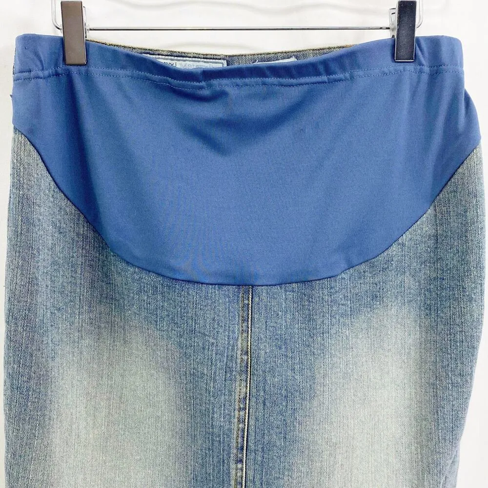 OLD NAVY Light Washed Maternity Denim Skirt - Image 6