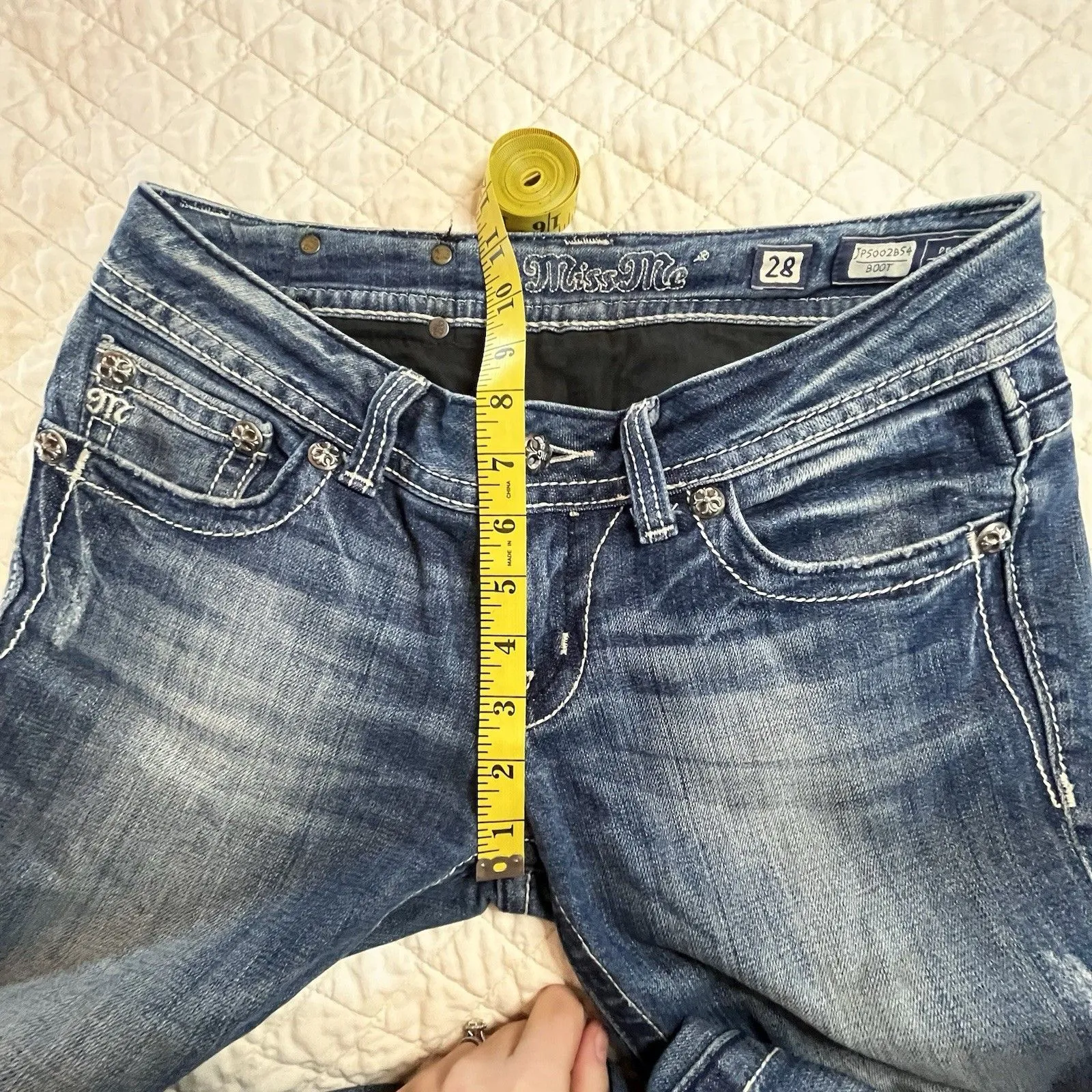 Miss Me Bootcut Bling Western Cowboy Denim Grunge Hip Hop Kendrick Jeans Size 28 - Image 8