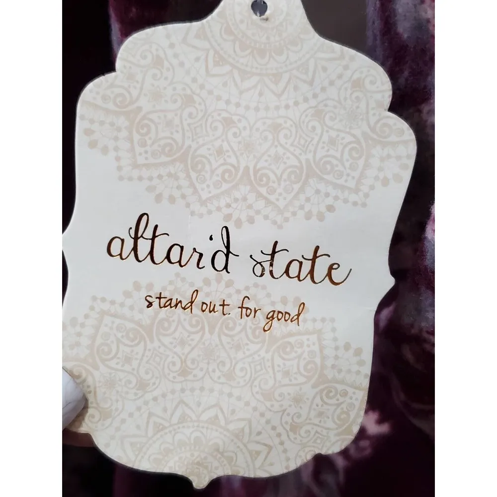 Altar'd State Womens Floral Polyester V-Neck Long Sleeve Knee Length Dress Small - Image 9