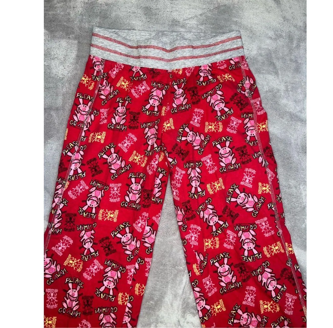 Vintage happy bunny, pajama pants, Y2K SMALL - Image 3