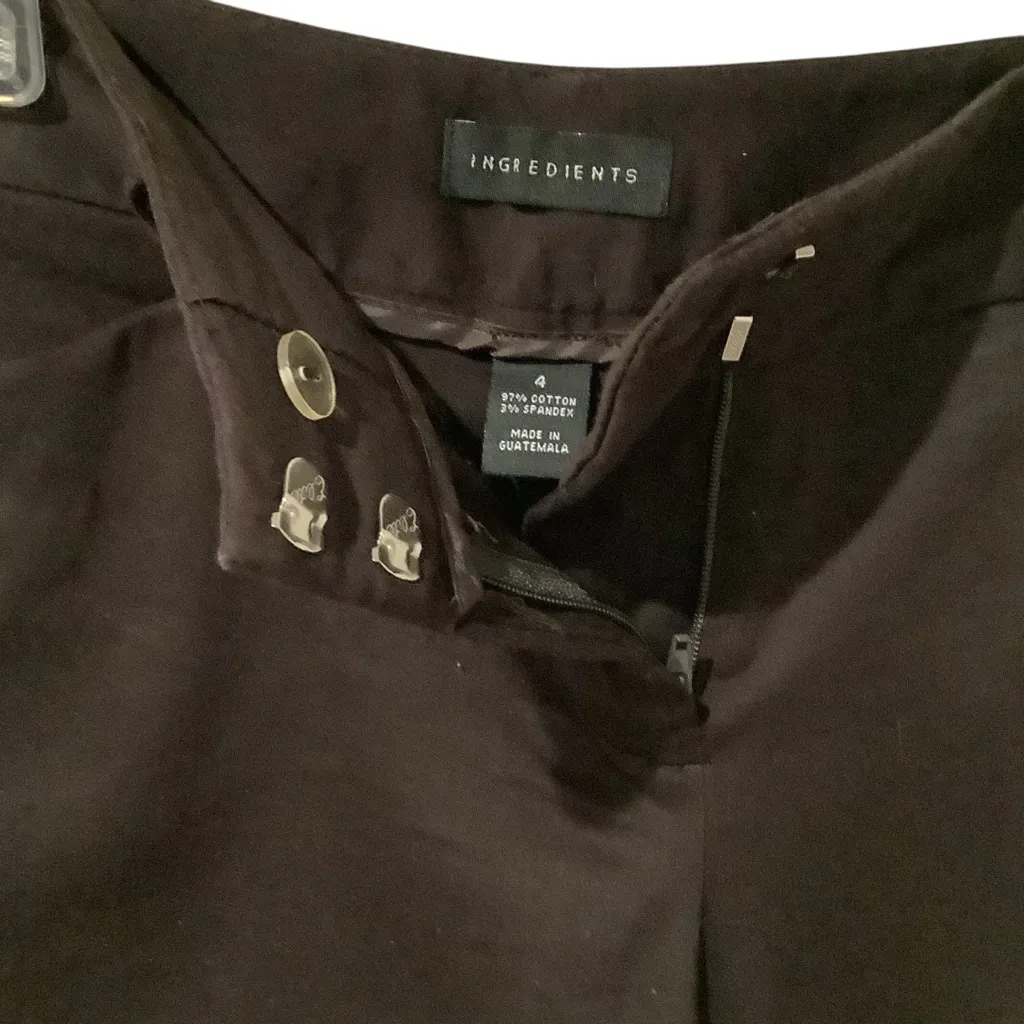 INGREDIENTS Women’s classy Elegant Brown Black Women's Bermudas Size 4 - Image 3