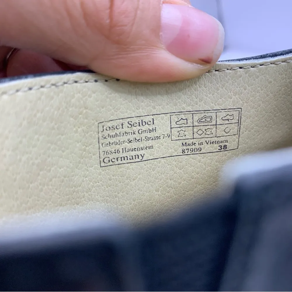 Josef Seibel Black Leather Block Heeled Ankle Boots Booties Size 38 EUR 7.5 US - Image 7