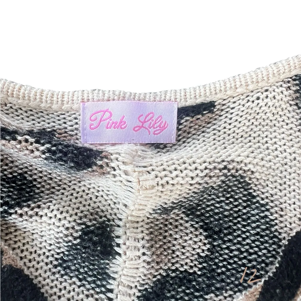 Pink Lily Animal Print Knit Sweater oversized - Image 2