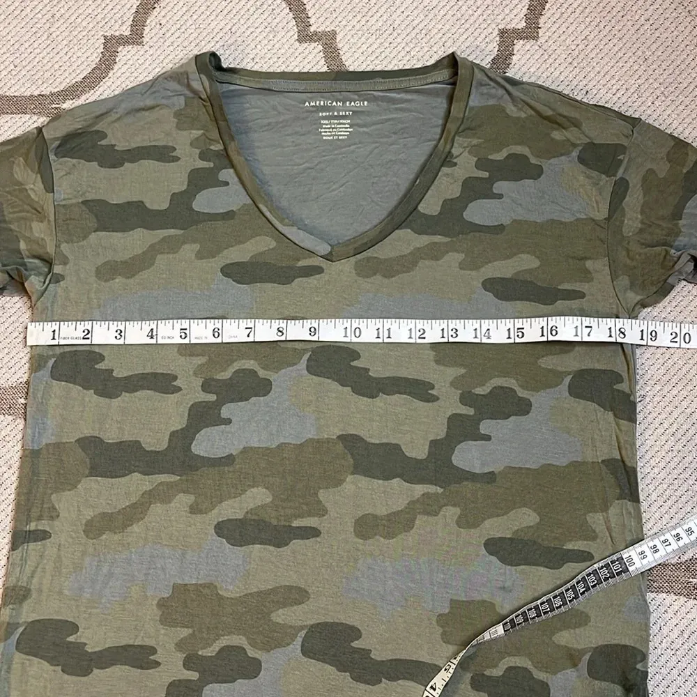 American Eagle Outfitters soft and sexy camouflage v-neckline short sleeve shirt - Image 7