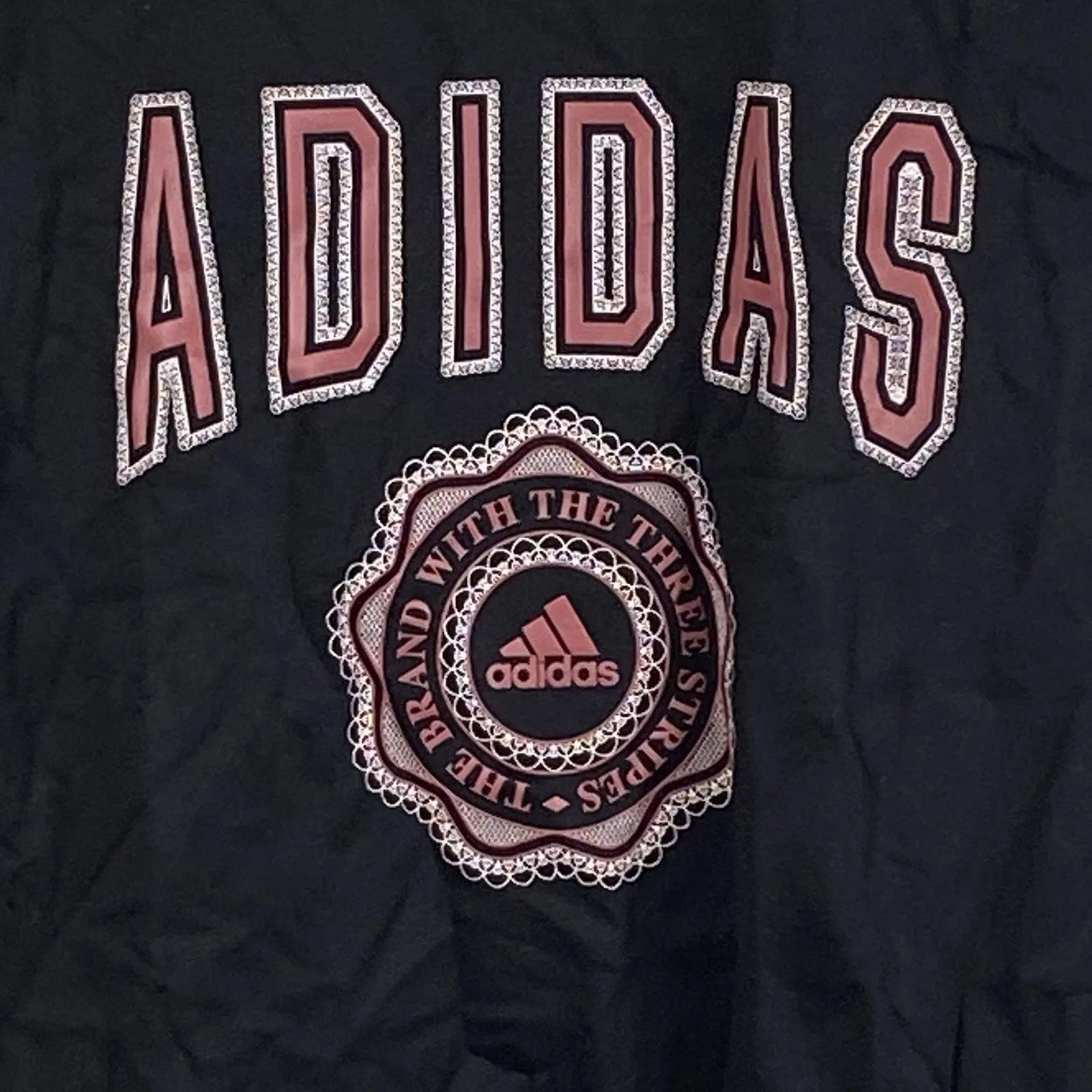 Adidas T Shirt Women's Small Short Sleeve Black Pink Graphic Print NEW - Image 3