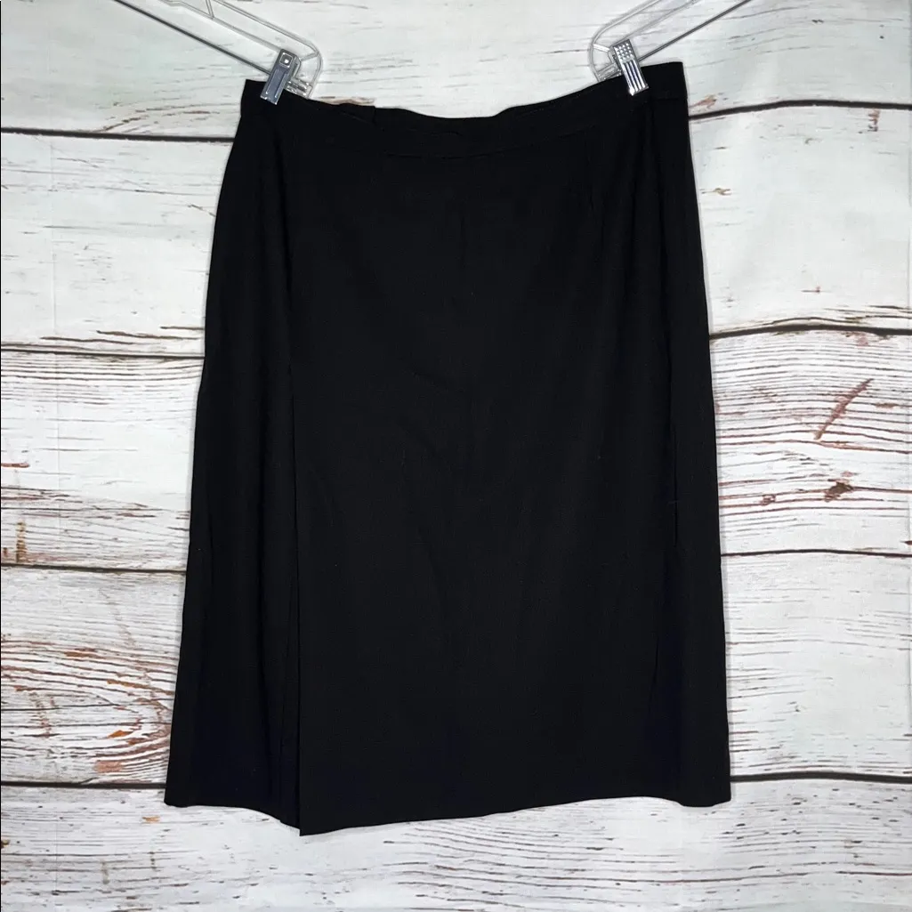 Marina Rinaldi Basic NWT 21 US 12 Black Wool Blend Italy Straight Pencil Skirt - Image 2