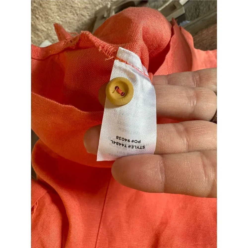 Lulu’s NWOT Lovely Legacy Coral Pink Short Sleeve Button-Up Top Size Small - Image 9