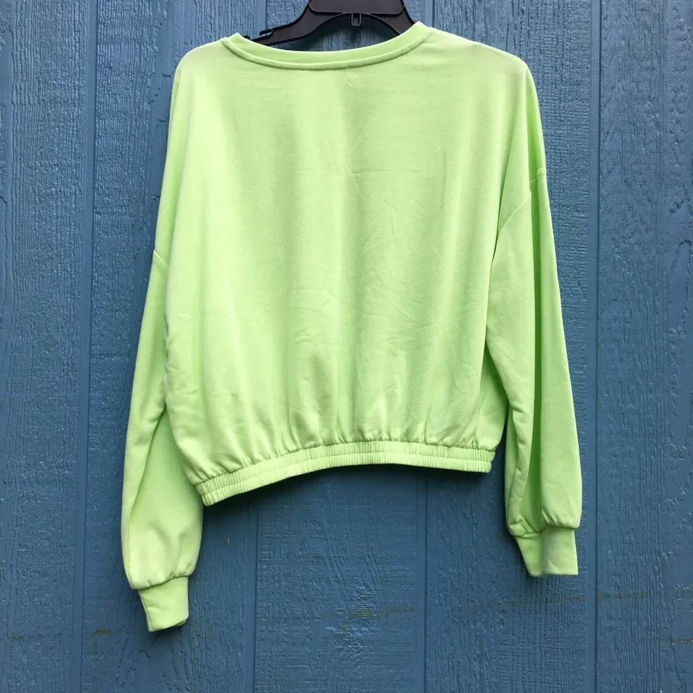 Elodie Women's Mint Green Elastic Hem Sweatshirt Small NWT - Image 5