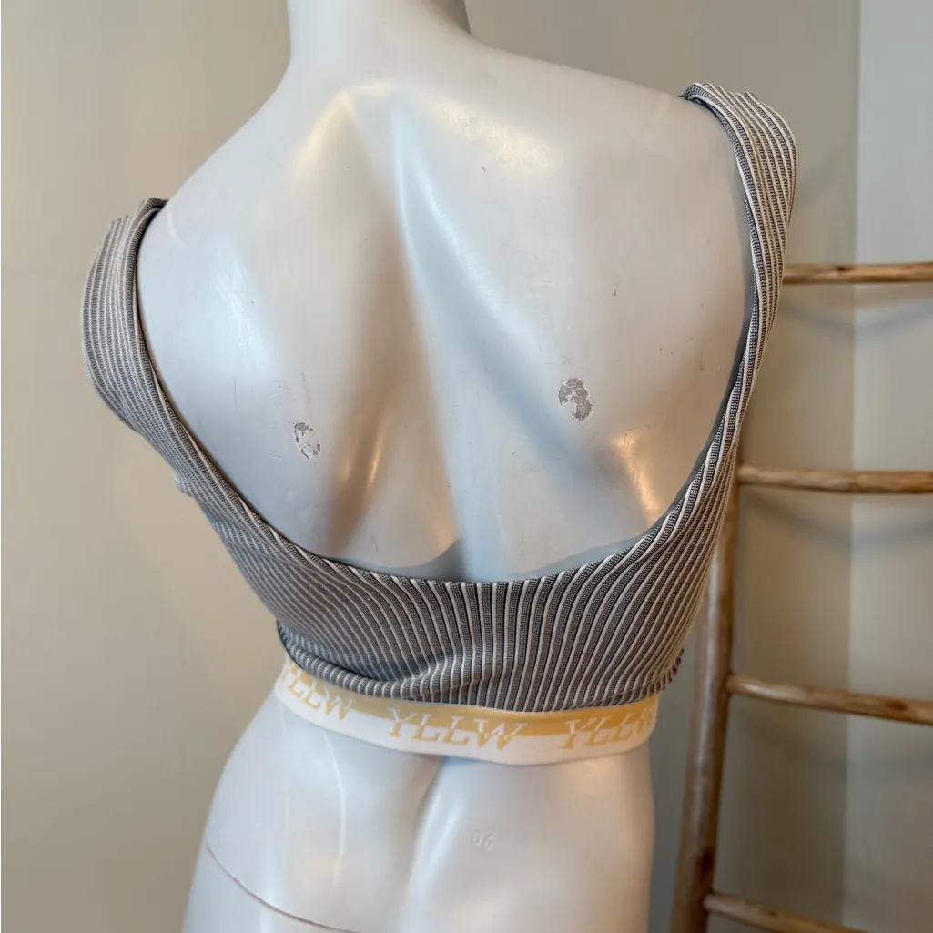 YLLW The Label JUNI Ribbed TANK Neutral colors gray white beige Medium - Image 6