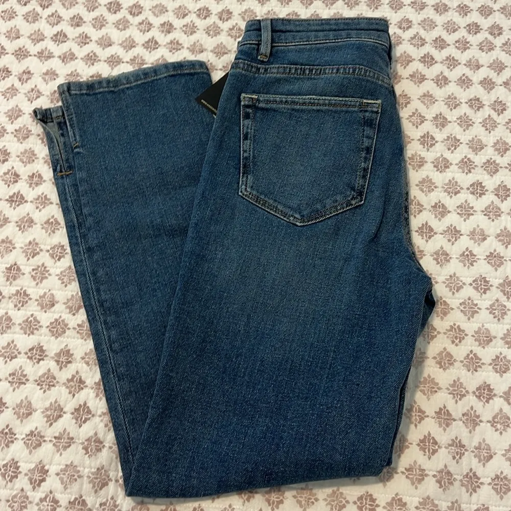 NWT Massimo Dutti High Rise Ankle Cropped Split Hem Medium Wash Jeans Size 2 - Image 4