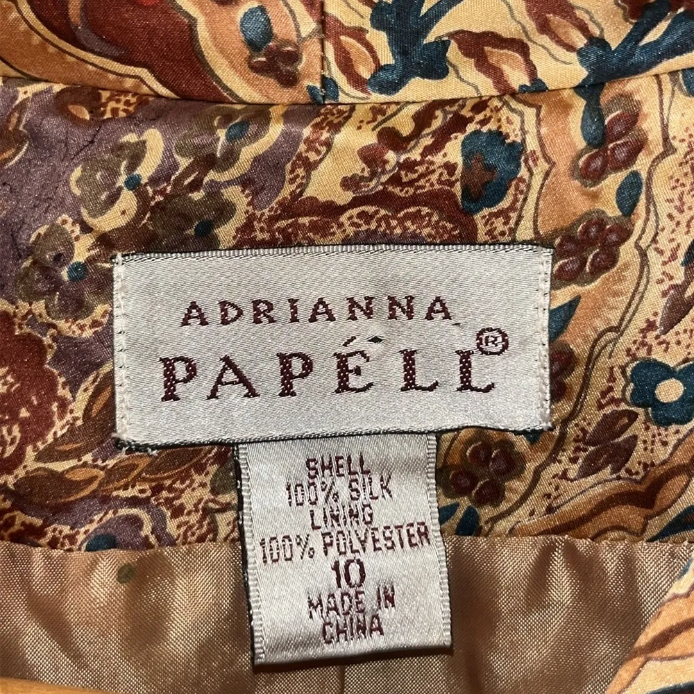 VNTG 70s-Look Quiet Luxury Adrianna Papell 100% Silk 2 Piece Skirt Set - Image 5