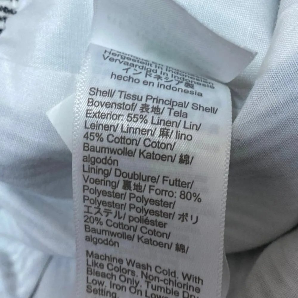 J.Crew White Black Striped Linen Belted Tie High Waist Mini A - Image 5