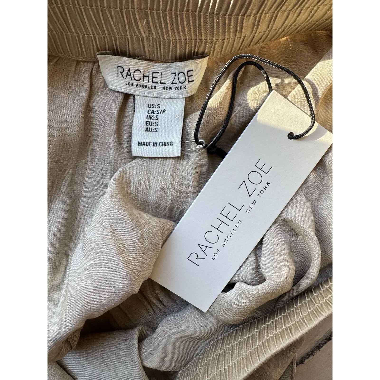 NWT Rachael Zoe Tan Pull On Tiered Satin Maxi Skirt Women’s Size Small - Image 7