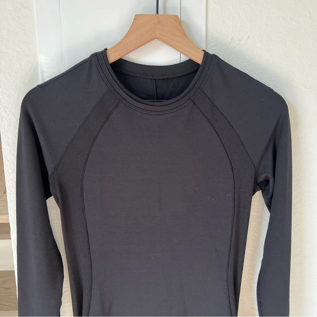 Lululemon Lululemon Om and On Long Sleeve Midi Dress in Black - Image 7