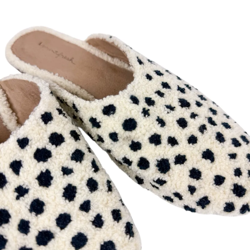Printfresh Leopard Tufted Slippers Cream Black Spotted Size 9 - Image 11