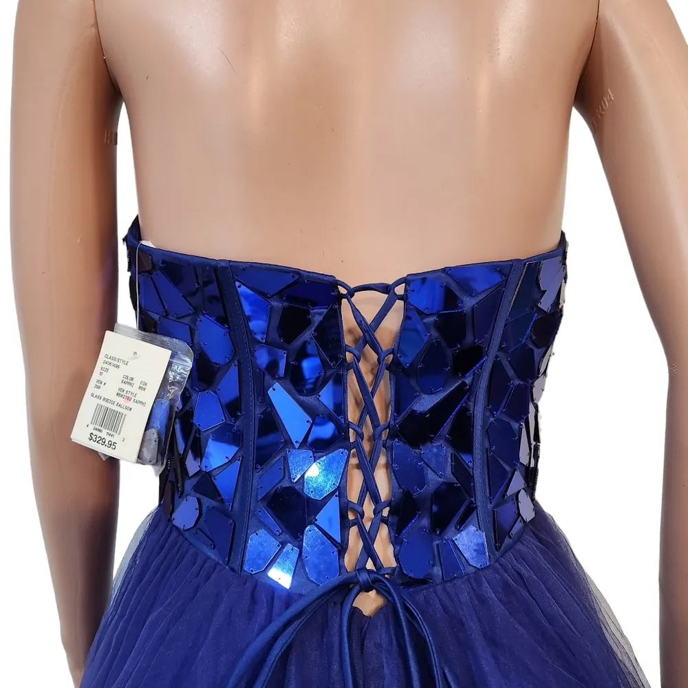 Jules And Cleo Mosaic Beaded Ball Gown With Full Sparkle Skirt Size 10 - Image 9