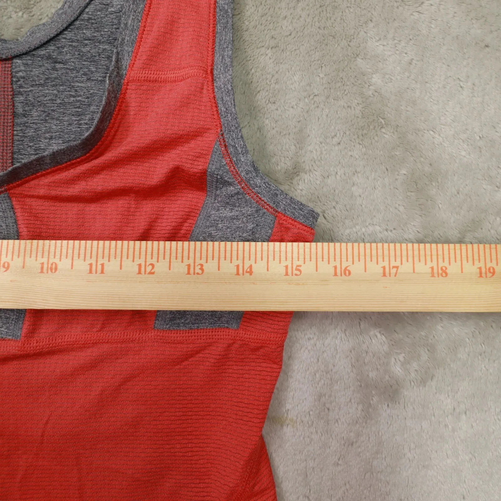 Lululemon Run Recharge Orange Grey Color Block Tank Top size 6 Running Gym Yoga - Image 4