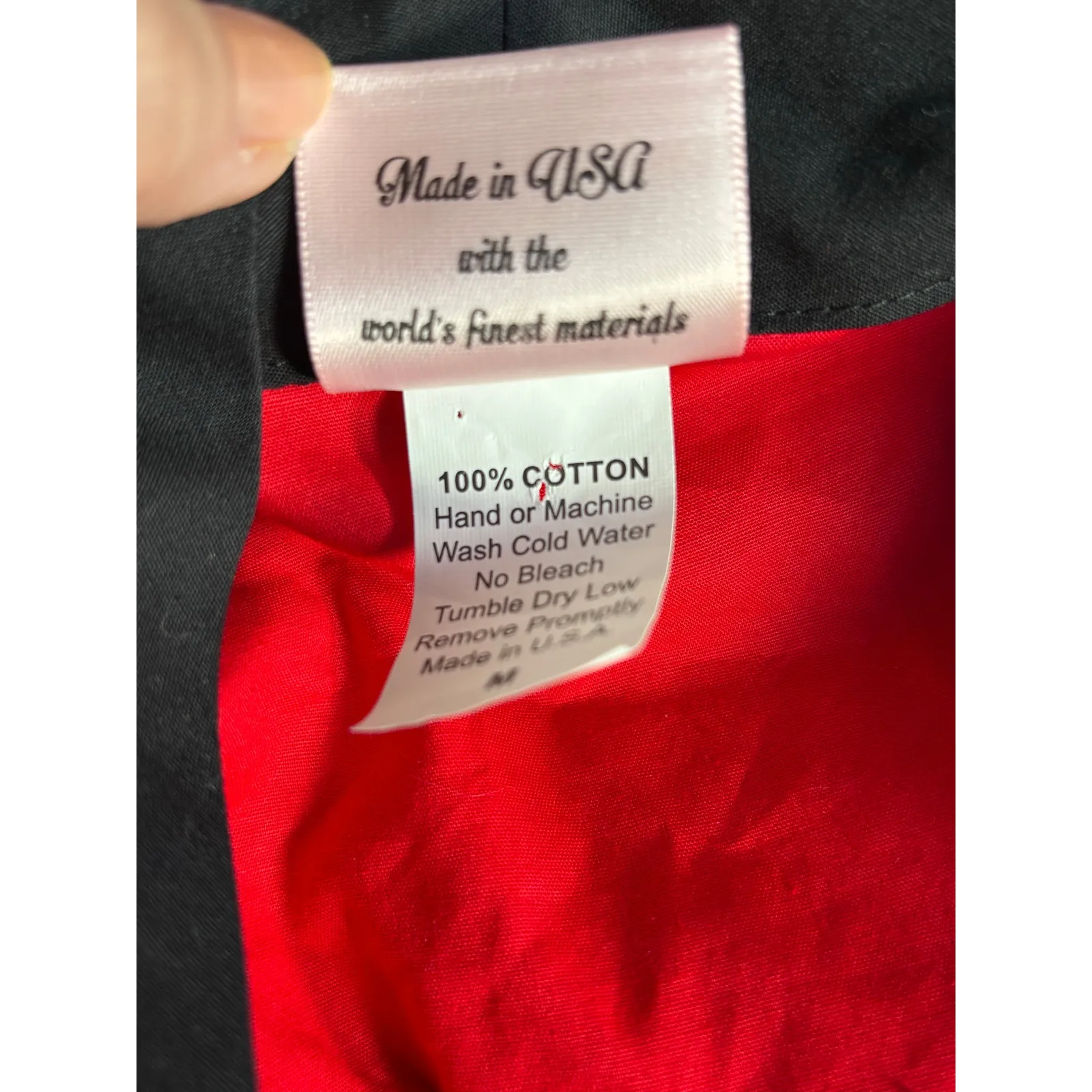 Heart of Haute Red Black Bow Tie Blouse Made In USA Cotton Retro Pinup Medium - Image 6