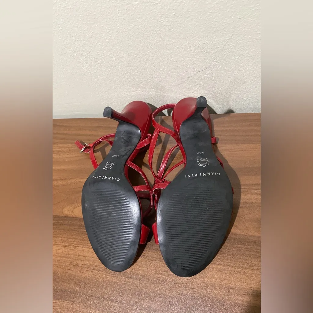 Gianni Bini Cherry Red Crisscross Heels Size 9.5 - Image 3