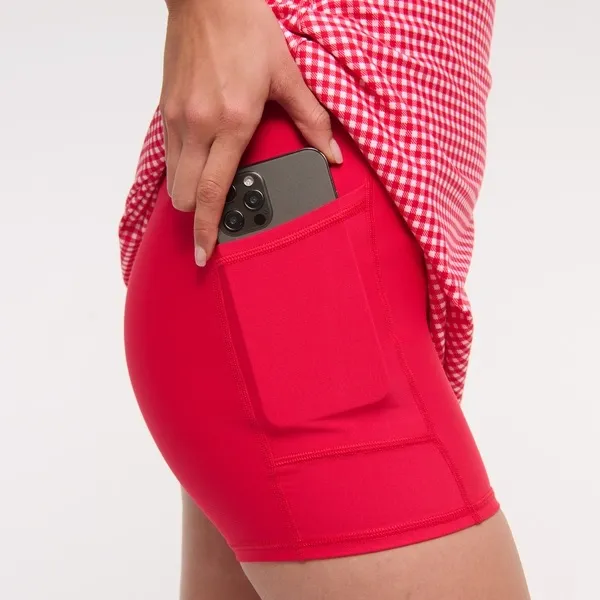 Abercrombie NEW YPB sculptLUX V-Neck Mini Dress Red Gingham - Image 3