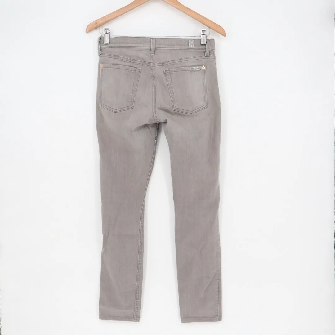 7 For All Mankind Jeans Women 28 Gray Denim Cotton Stretch The Skinny Leg Travel - Image 4