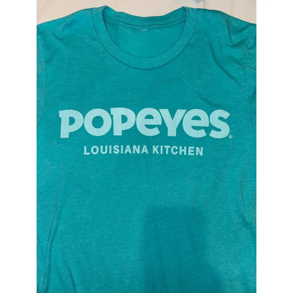 Popeyes Teal & White Short Sleeve Tee S Green - Image 2