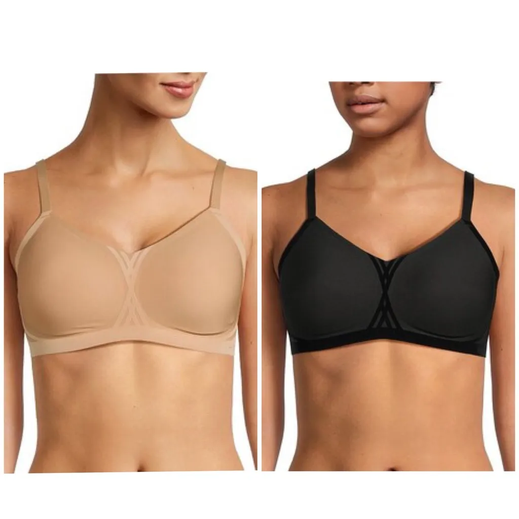Honeylove Liftwear Silhouette Bra Bundle in colors Black and Sand. Size 38 D/DD Tan - Image 2