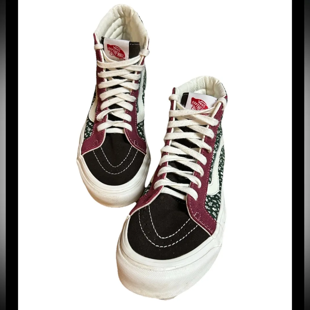 Vans Sneakers Size 9.5 Floral Hi Tops Rare Skater - Image 2