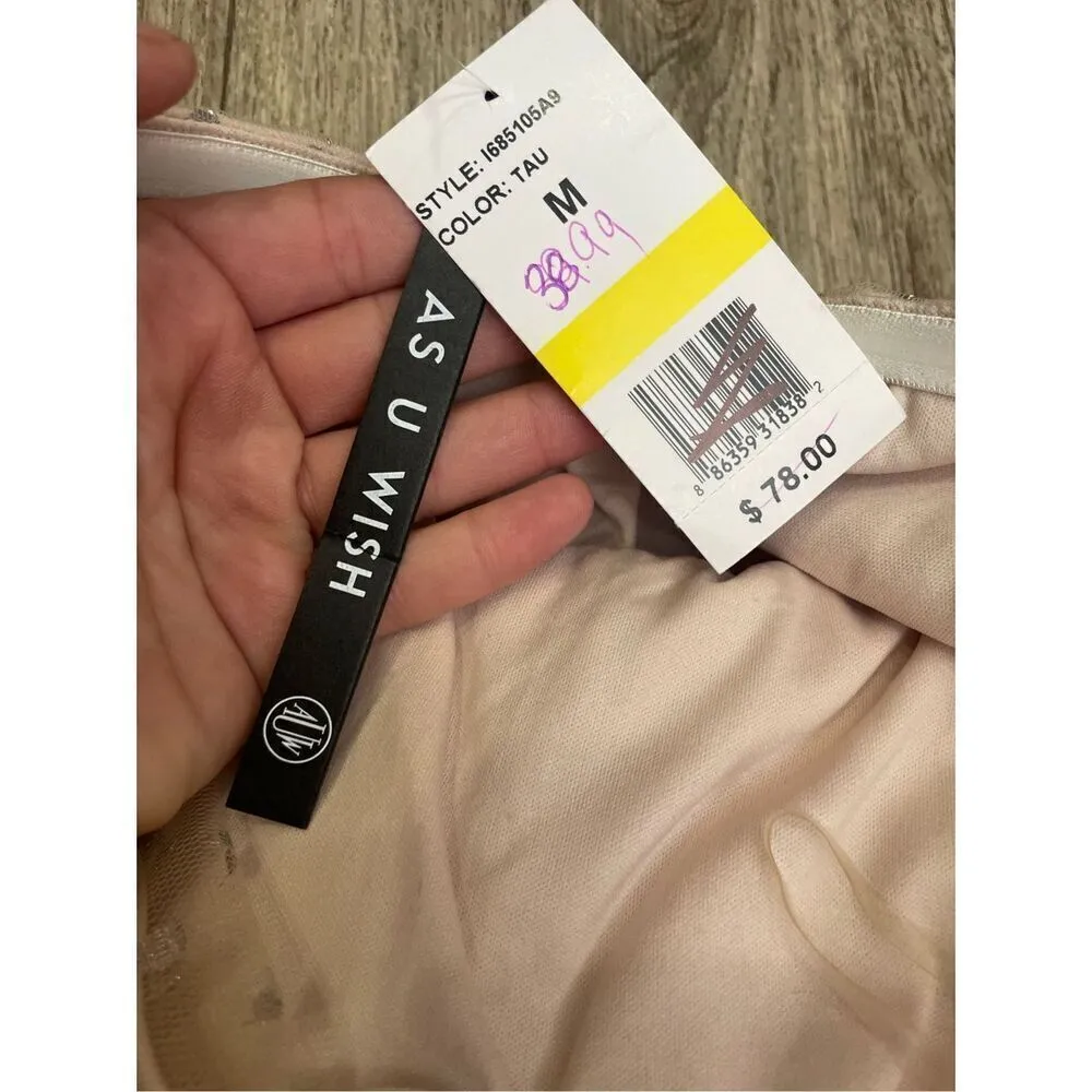 As U Wish Sparkle Gem Rhinestone Mini Cocktail Strapless Dress Prom Medium New - Image 4