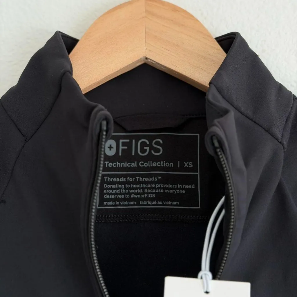 Figs On Shift Contour Knit Jacket in Black, Size X-Small - Image 10
