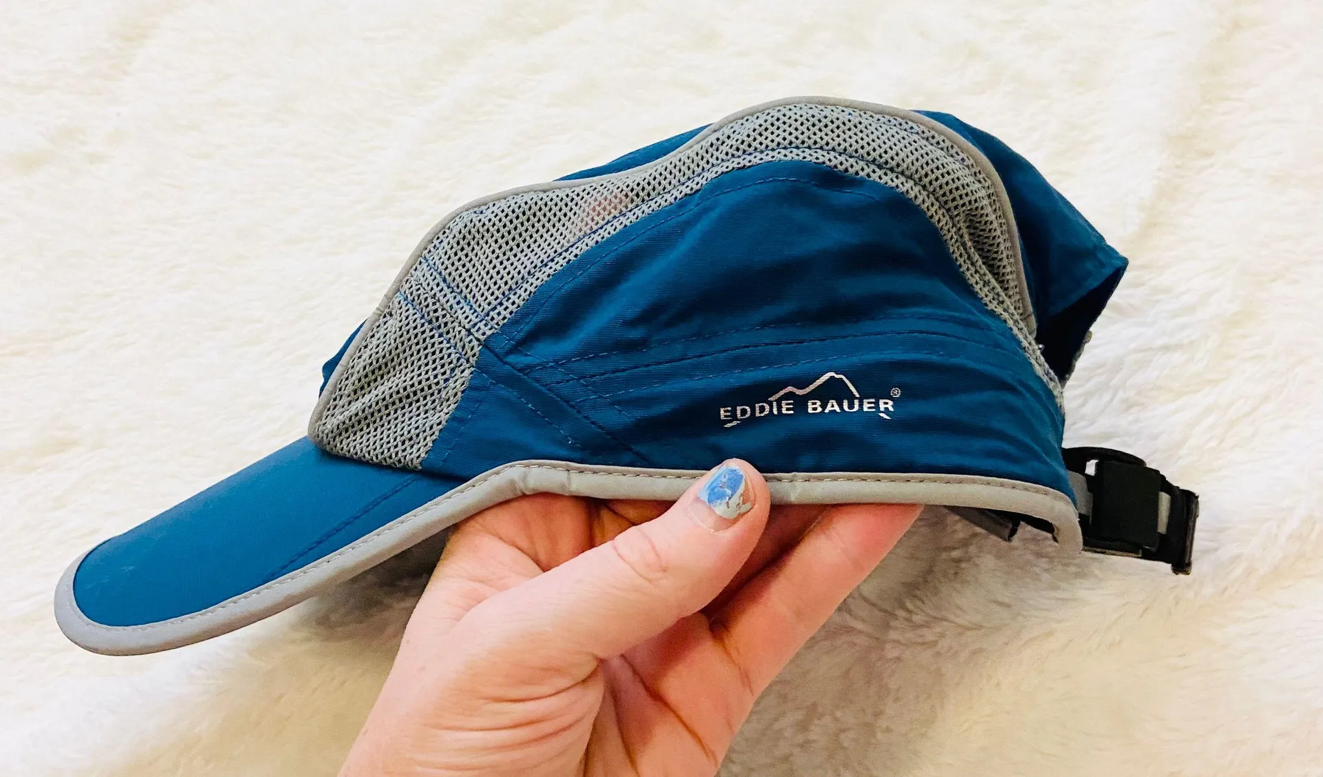 hiking outdoors mesh blue cooling hat - Image 2