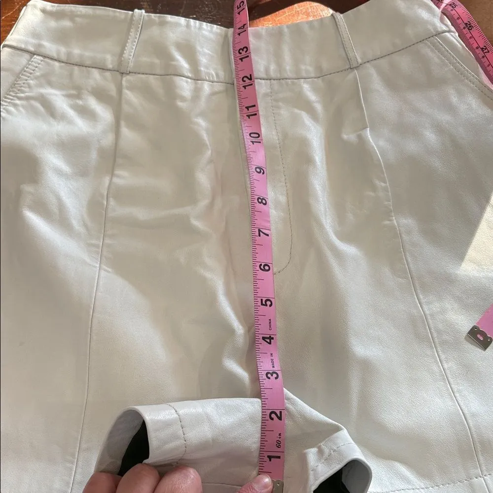 Walter Baker White Lamb Leather Shorts - Image 10