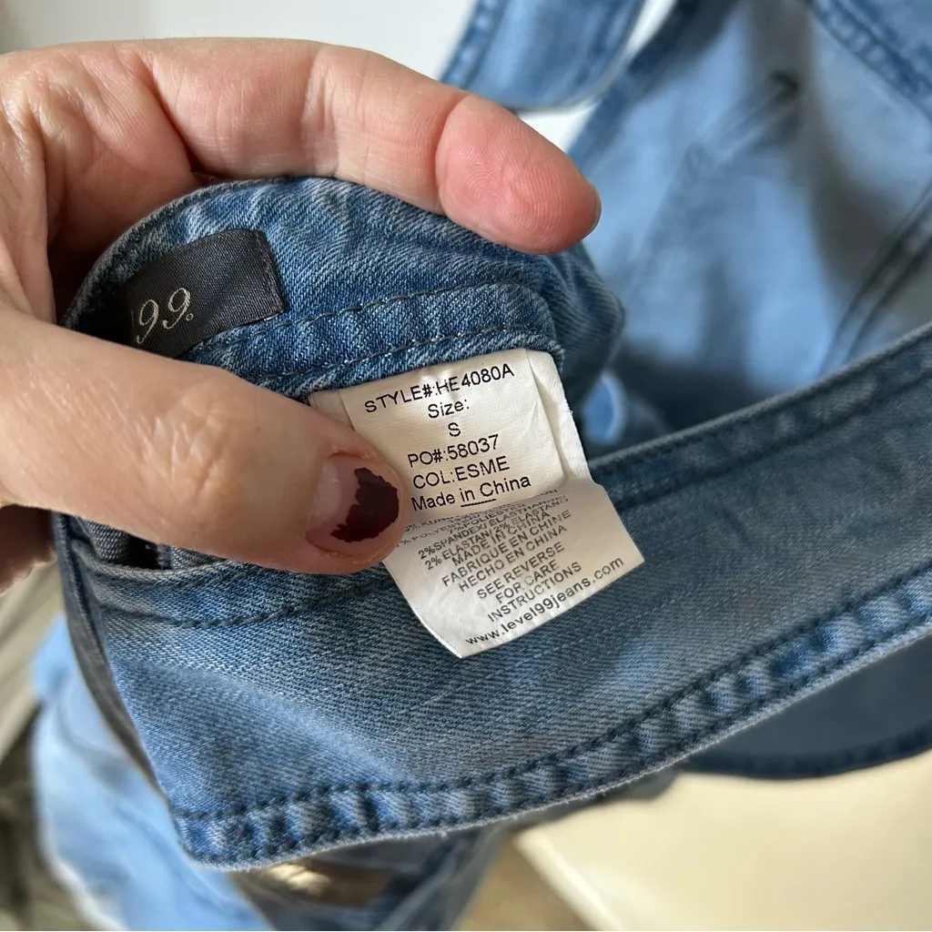 Anthropologie Esme Level 99 Levi’s denim jean overalls small lyocell crop - Image 11