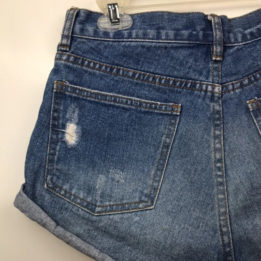 Billabong Women’s Distressed Foldover Hem Denim Shorts - Image 6