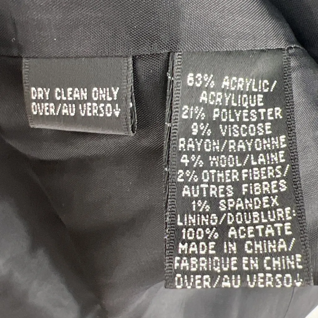 Dana Buchman Size 14P Boucle Tweed Blazer Teal Black Tweed Petite Wool Blend - Image 13