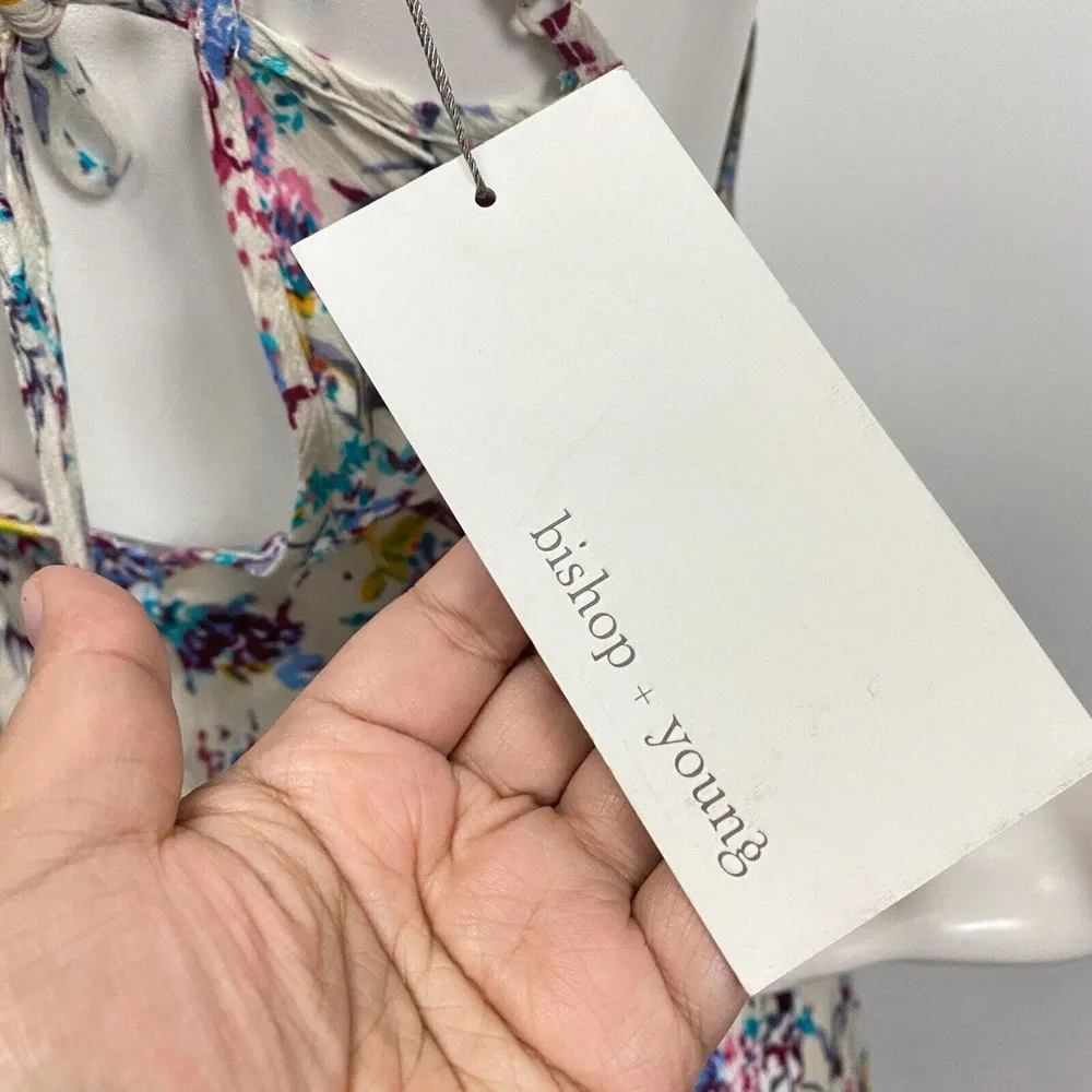 Bishop + Young women's midi dress floral multi color size xs Asymmetric Hem - Image 10