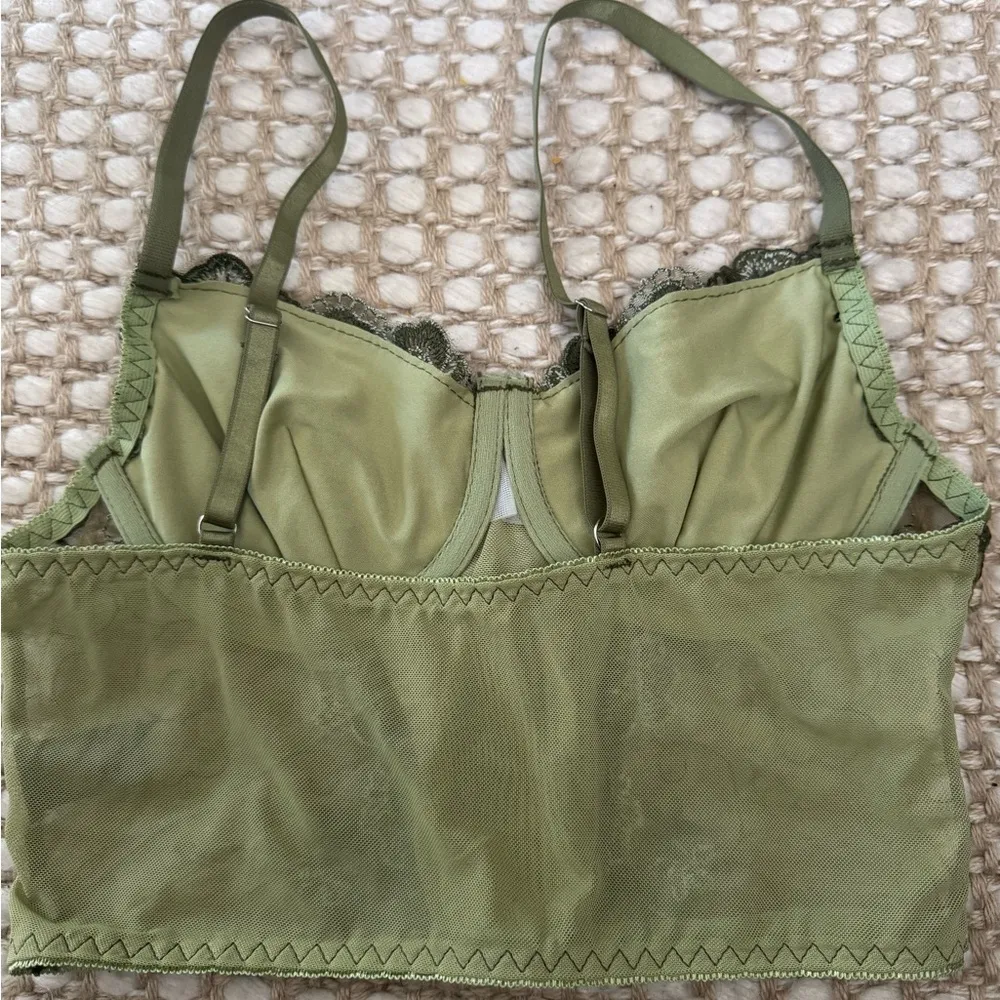 ROMWE Green Lace Bralette Intimates S - Image 7