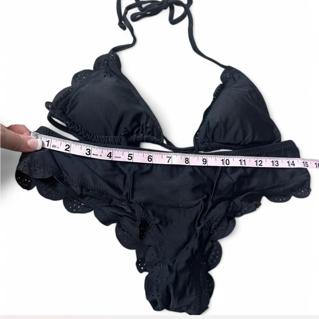 Scalloped Bikini‎ Black Size M - Image 9