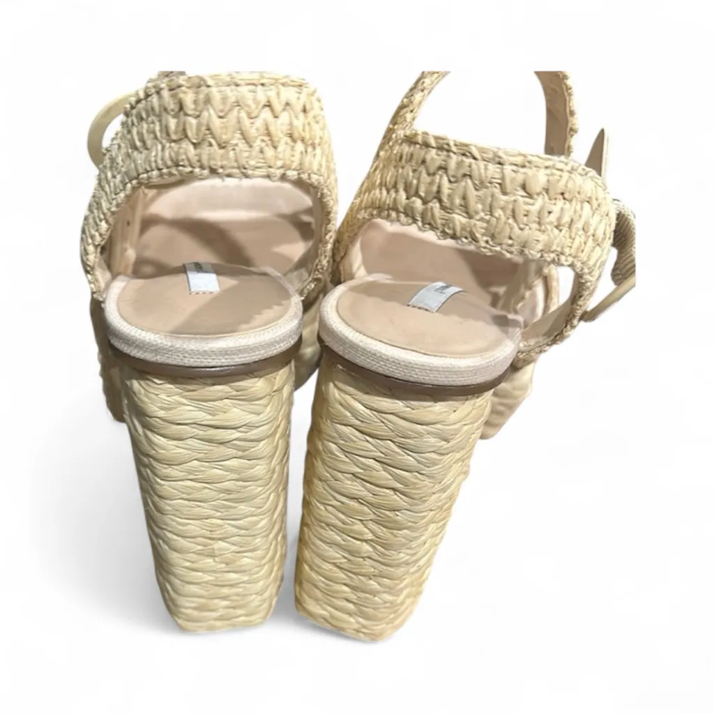 Gianni Bini Cream Platform Sandals with Braided Texture Sz 8.5 - Image 2