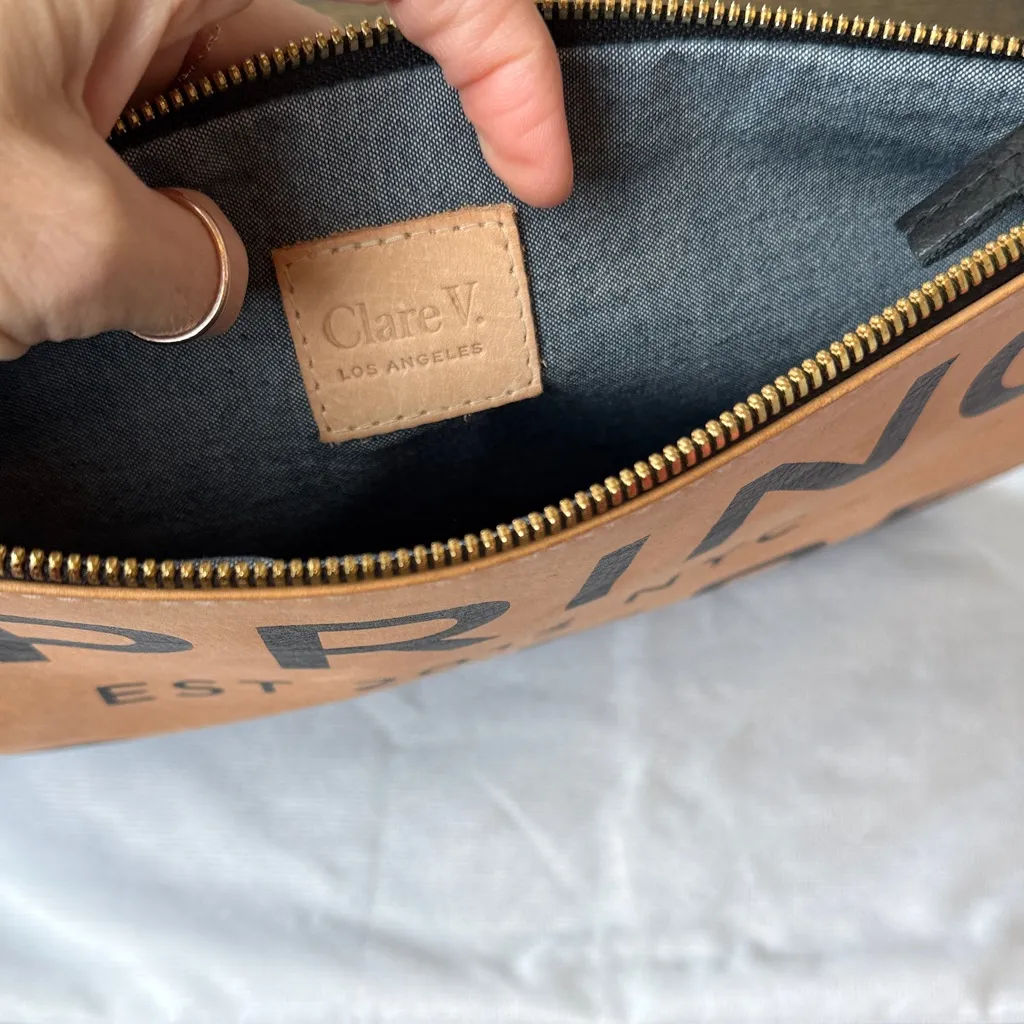 Clare V Spring Is Here Flat Pouch EUC RARE!! Blue - Image 7