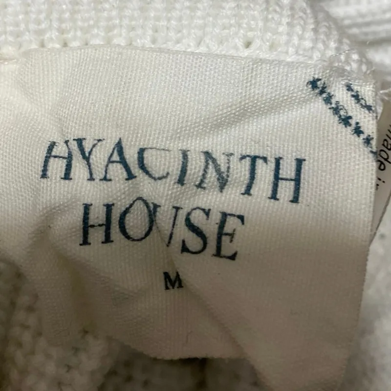 Hyacinth House White Black Striped Turtleneck Knit Long Sleeve Sweater Top Sz M Size M - Image 4